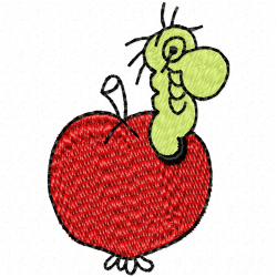 Apple Embroidery Design 2